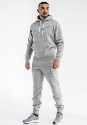 Nike Mens Logo Print Club Tracksuit Set - Grey, Size: Large Cotton - Size Large