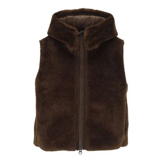 Save The Duck Cassandra Faux Fur Puffer Vest - Dames - Jassen - Bruin - Maat: M Zijde