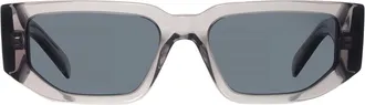 Prada Dark Grey Rectangular Mens Sunglasses PR 09ZS 18S09T 54