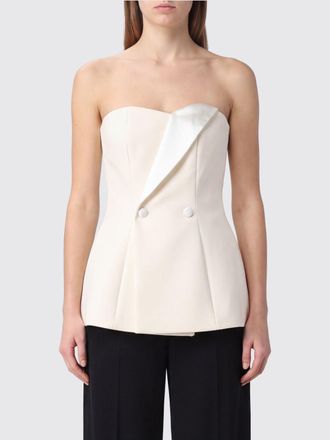 P.A.R.O.S.H. P. A.R. O.S. H. Top da sera doppiopetto in lana vergine con scollo a cuore