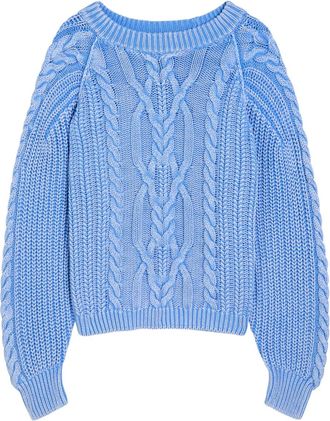 Free People Frankie kabelgebreide trui - Blauw