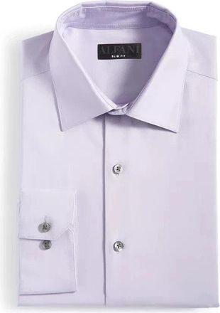 Alfani Dress Shirt Mens Lilac Whisper Slim-Fit Button-Up FTS291
