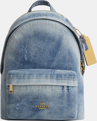 Coach Womens Taylor Small Backpack In Loved Denim - Dark Blue - One Size