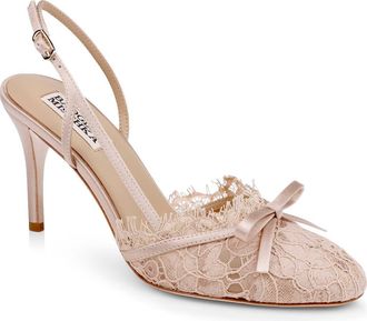 Badgley Mischka Oakville Slingback Pump in Latte Satin at Nordstrom, Size 8.5