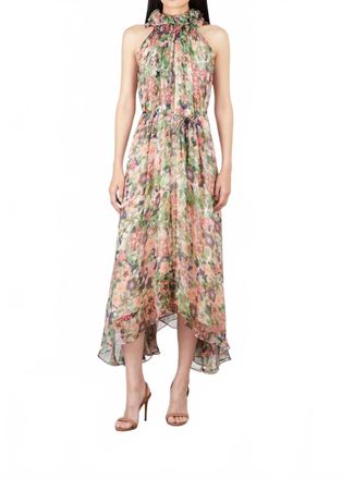Saloni Iris Ruffle Dress In Rosette
