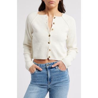 Free People Sydney Boxy Crop Cardigan in Optic White at Nordstrom Rack, Size Large