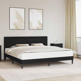 Berkfield Home Bed Frame with LED Strip Lights Black 180 x 200 cm Faux Leather