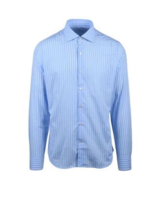 Ghirardelli Light Blue Striped Cotton Ghirardelli Shirt