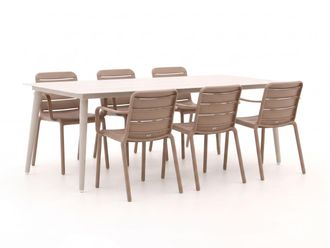 Forza Furniture Forza Narni/Sora 220cm dining tuinset 7-delig stapelbaar