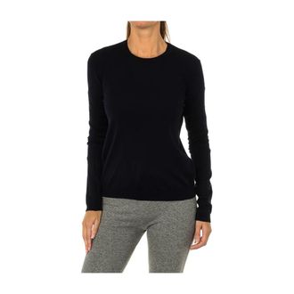 Armani Jeans Navy Lange Mouw Jersey Klassiek Ontwerp - Dames - Ronde hals truien - Blauw - S - Wol - Truien & Vesten