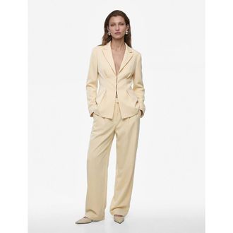 Koton High Rise Pleated Wide Leg Trousers in Yellow at Nordstrom, Size 10