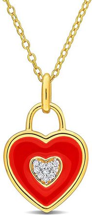 Rina Limor Plated Silver 0.04 Ct. Tw. Diamond Pendant