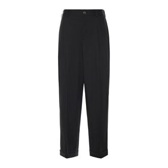Marni Wide Trousers, male, Black, Size: M Cool Wool Trousers