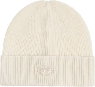 Diesel K-Coder-Fully B Beanie - Dames - Hoeden - Beige - ONE Size - Katoen - Accessoires