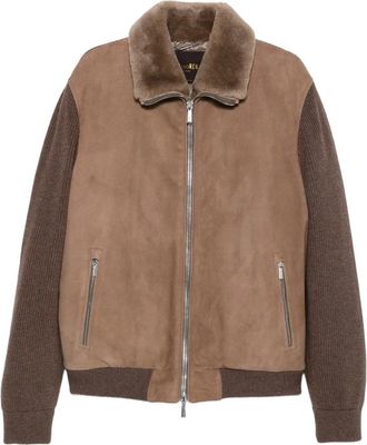 Moorer Shearling-collar Panelled Jacket
