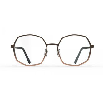 Blackfin Bf1081 Sable Geometric Brown Beta-Titanium Eyeglasses with Adjustable Nose Pads