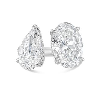 Diana M. Jewels PLATINUM 2 STONE LAB GROWN DIAMOND FASHION RING WEIGHING 12.00 CTS TW