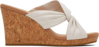 Toms Serena White Cork Wedge Sandal