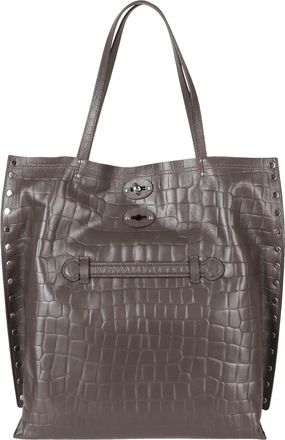 Zanellato Textured Crocodile Pattern Tote Bag With Dual Carry Handles