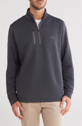 Callaway Ottoman Heather Quarter Zip Golf Pullover in Black Heather at Nordstrom Rack, Size Xx-Large