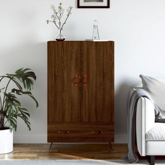 vidaXL Vidaxl - Aparador Alto Madera De Ingenier&iacute;a Roble Marr&oacute;n 69,5x31x115 Cm