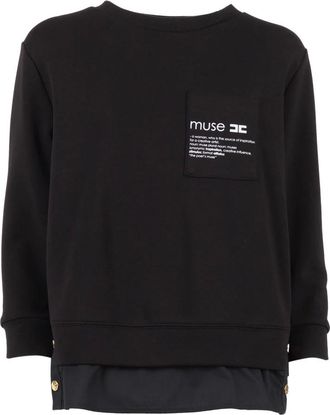 Elisabetta Franchi Sweatshirts, female, Black, Size: M Maglia