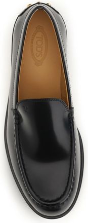 Tod's Womens Leather Loafers Gommino Black Calf