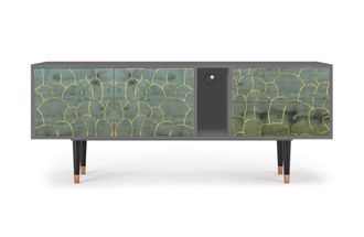 StoryZ Mueble de TV azul-verde 2 cajones y 2 puertas L 170 cm