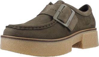 Clarks Linoso Womens Monk Sneaker, dark green, 6.5 UK