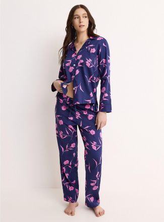 Lauren Ralph Lauren Womens Pink and blue pattern poplin pyjama set