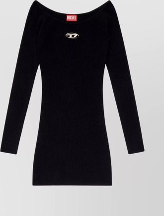 Diesel off-shoulder long sleeve ribbed dresses