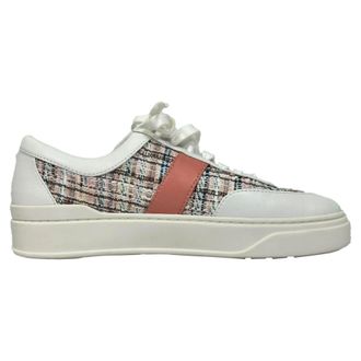Stuart Weitzman Tweed Accent Sneakers in Multicolor Leather