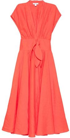 Alaia Tie-waist V-neck Midi Dress