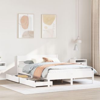 Berkfield Home Bed Frame without Mattress White 140x200 cm Solid Wood Pine