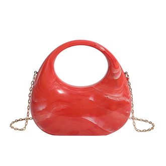 Generic Cymwer Women Acrylic Trendy Evening Clutch Purse Elegant Handbag for Prom Party (Red)