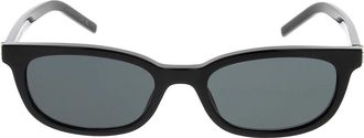 Saint Laurent Gekantelde vierkante zonnebril - unisex - Zonnebrillen - Zwart - ONE Size - Accessoires