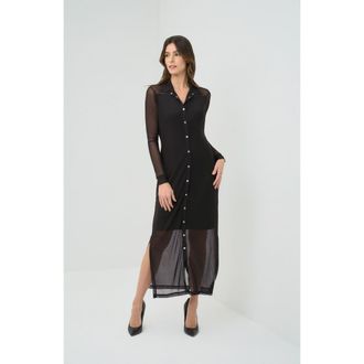 Anatomie Colette Mesh Overlay Dress in Black at Nordstrom, Size X-Large