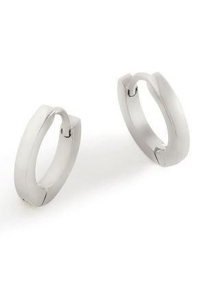 Mint & Lily Dainty Huggie Hoop Earrings in Silver at Nordstrom, Size X-Large