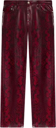 GCDS Pantaloni con effetto serpente e orlo con spacco - Rosso