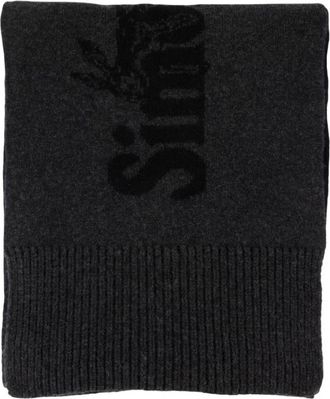 Simone Rocha Zwart Wol Logo Sjaal Merino - unisex - Wintersjaals - Zwart - ONE Size - Wol - Accessoires