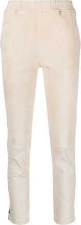 Arma cropped skinny-cut leather trousers - women - Lamb Skin/Elastane/Cotton - 40 - Neutrals