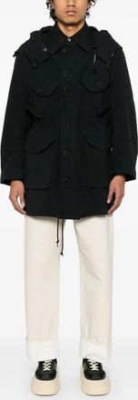 Junya Watanabe Mens Nylon Parka Coat - Black - Size Medium