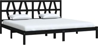 vidaXL Vidaxl - Estructura De Cama De Madera Maciza De Pino Negro 200x200 Cm