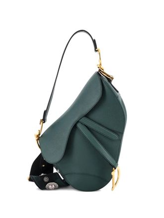 Dior Saddle leren medium schoudertas met band - Groen
