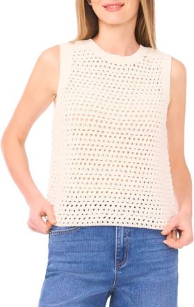 1.State Open Stitch Cotton Blend Sweater Tank in Eggnog at Nordstrom Rack, Size X-Large