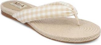 Mia Aleena Espadrille Flip Flop in Natural/White at Nordstrom, Size 8.5