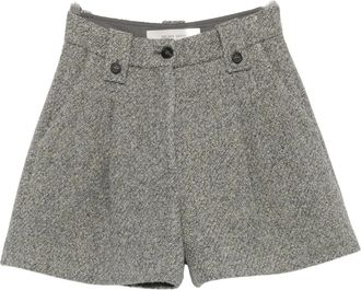 Golden Goose Shorts met tweed-effect en plooien - Dames - Korte Broeken - Grijs - M - Tweed - Korte Broeken