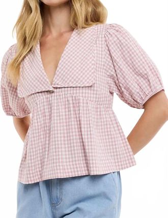 Wishlist Collared In Confidence Top In Pink