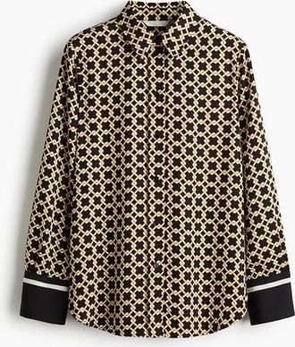 H&M Gemusterte Bluse - Schwarz