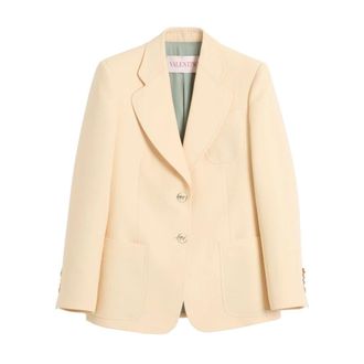 Valentino Garavani Gele Blazer in Crepe Couture - Dames - Blazers - Geel - S - Jassen